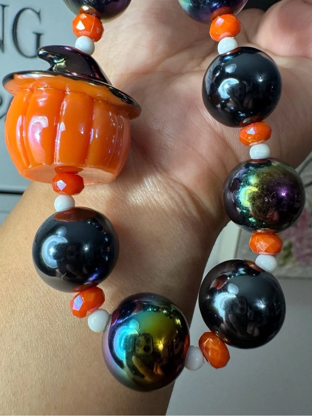 Halloween Pumpkin Pirate Charm Rainbow Chrome Phone/Key/Bag Chain #P546
